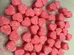 bright pink sugar cubes